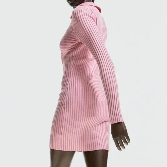 H&M Collared Rib-Knit Dress - Picture 3 of 4